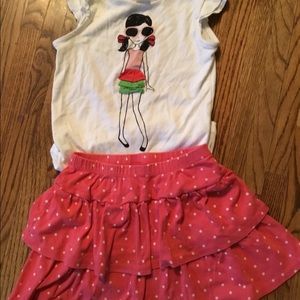 Gymboree skirt and top set, size 7